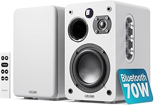 MAJORITY D70X Aktivlautsprecher Bluetooth | Regallautsprecher HDMI ARC | Studio Monitor DJ Doppeltreiber Kohlefasermembranen | 70W Stereo PC Speaker | Monitor Lautsprecher mit Fernbedienung (Weiß)