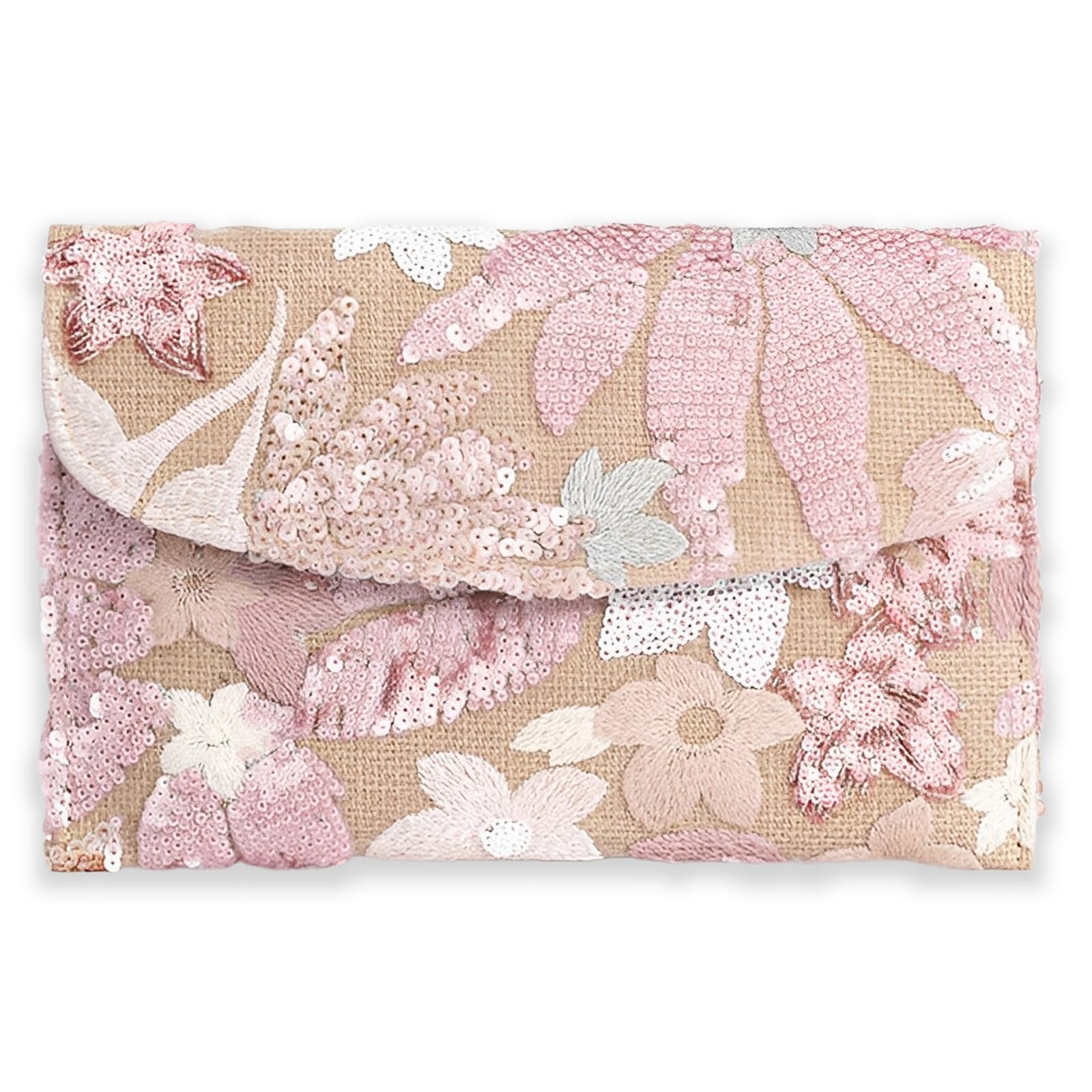 EGOUE Women's Floral Embroidery Sequin Evening Clutch Bags Party Purses Beaded bags