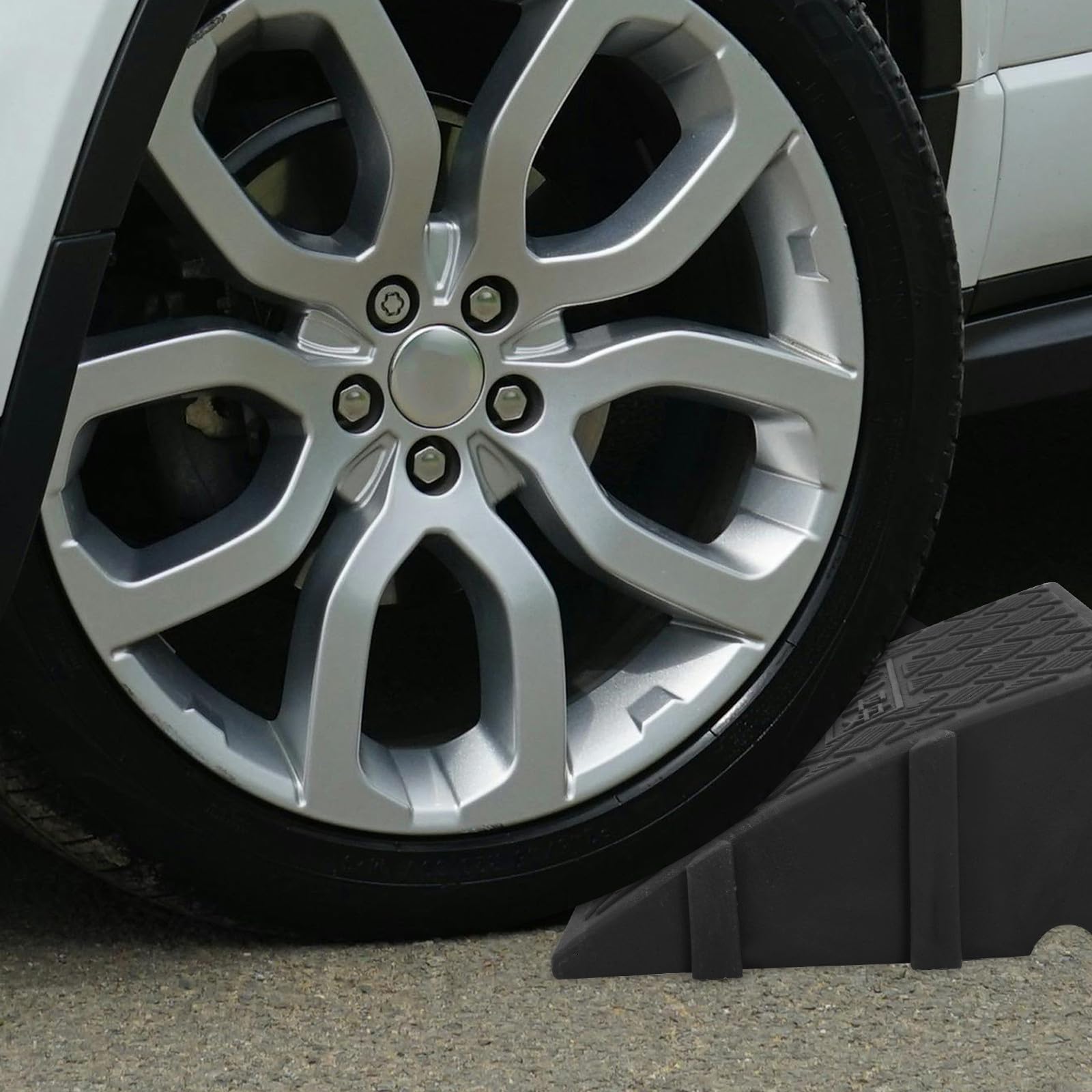 iplusmile Rampa de Acceso para Vehículos y Motocicletas 2 Piezas en PP Negro, Antideslizante y Resistente para Sortear Escaleras y Diferentes Terrenos