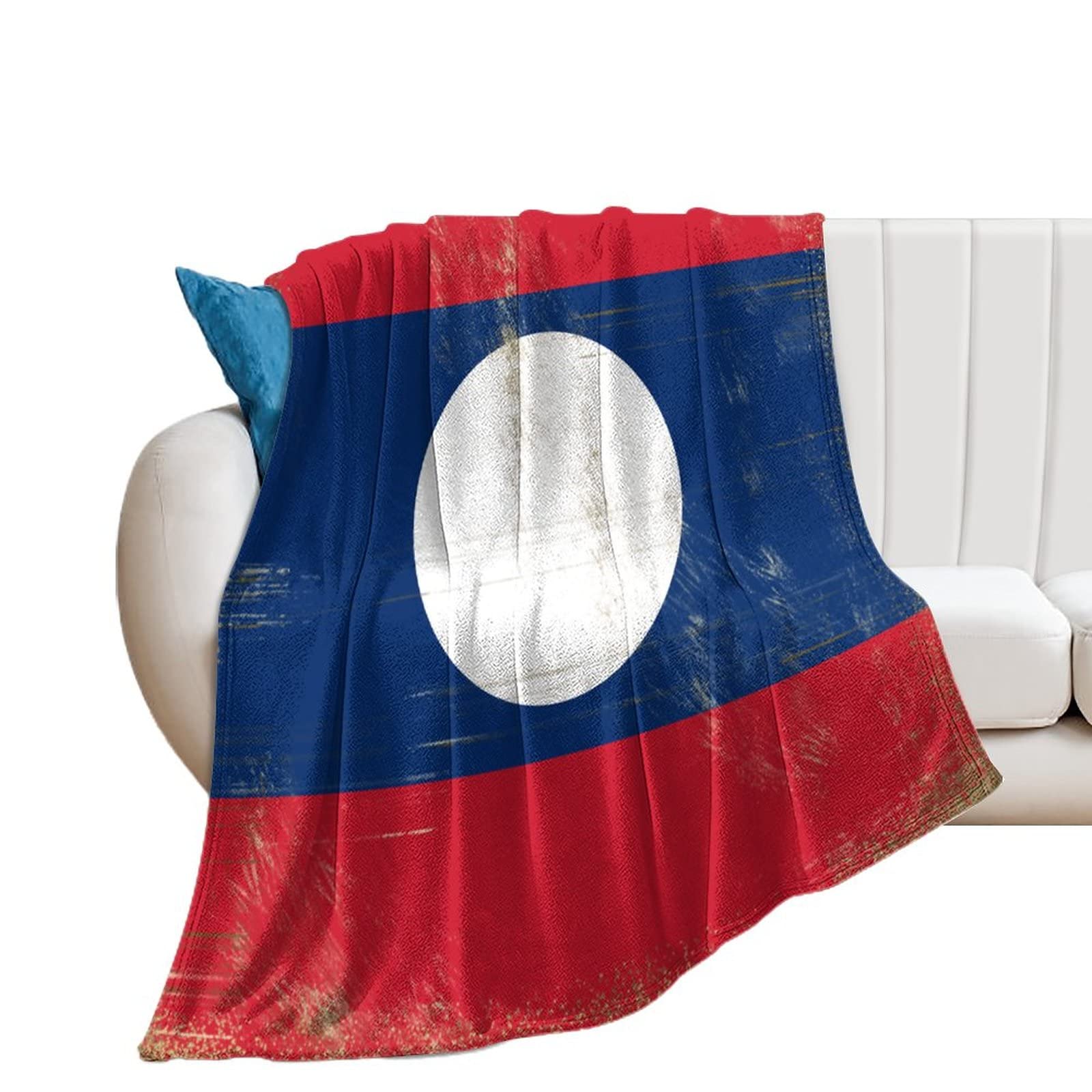 Couverture flanelle Laos motif haute définition et finitions haut de gamme