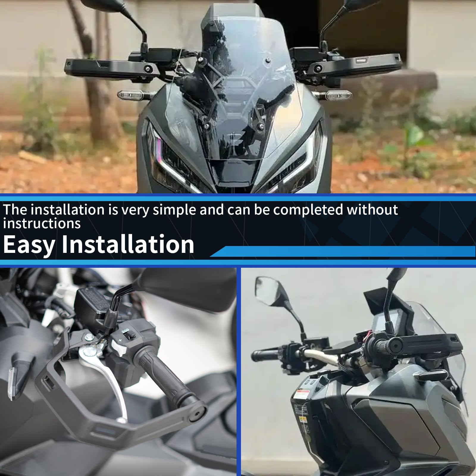 Paramani per moto Paramani in plastica ABS compatibili con Honda X-ADV 750 (2021-2025) CRF1100L Africa Twin/ADV (2020-2025) (Nero standard)