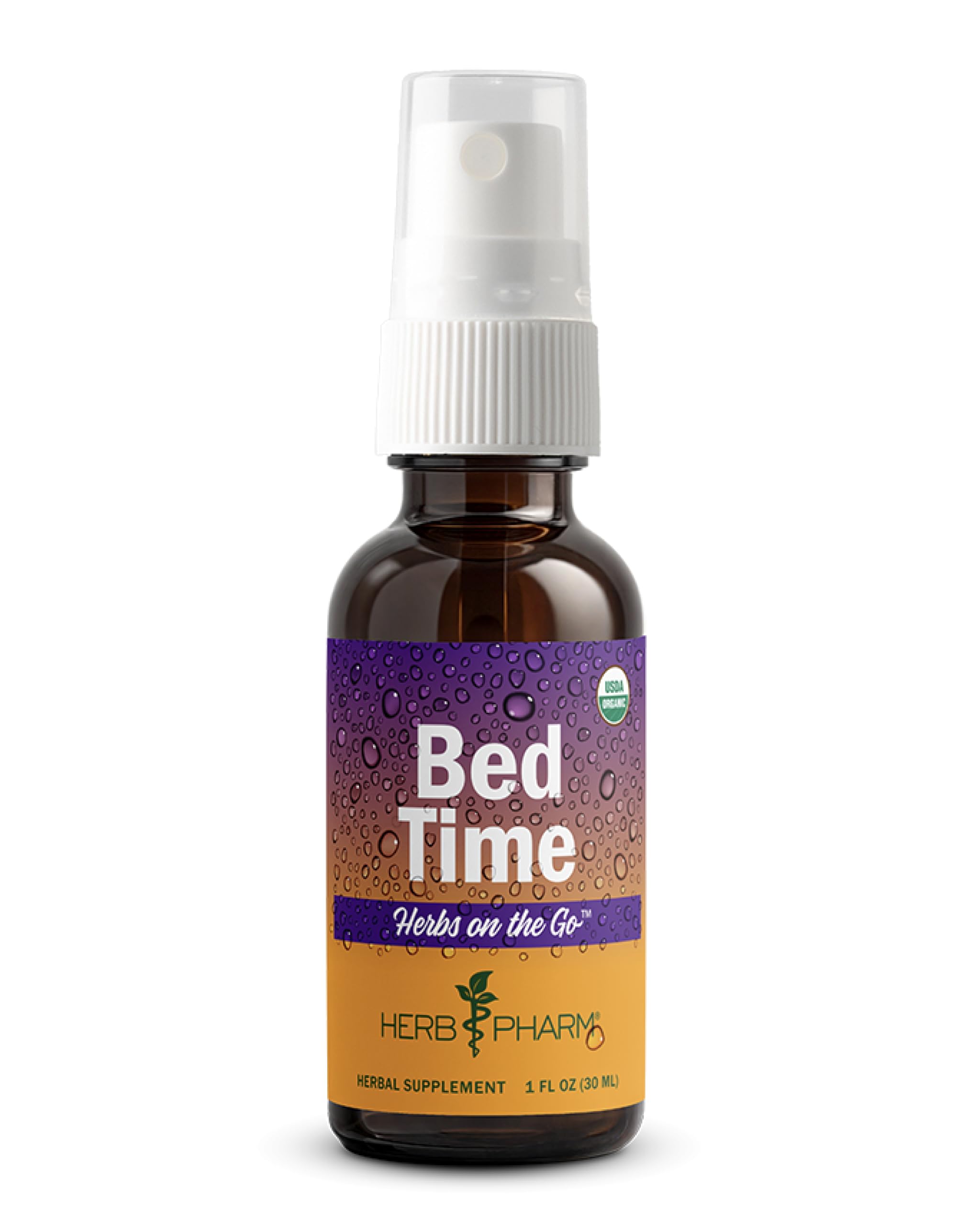 Herb Pharm Herbs on the Go: Bed Time Spray: Organic, Sugar-Free Bedtime Relaxation Supplement, Featuring California Poppy Tincture with Other Herbs for Restful Sleep, Up to ~3 Week Supply, 1 oz*