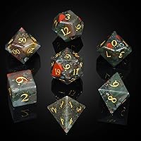 Vista 26 de UDIXI Juego de dados de vidrio prisma, 7 dados de vidrio arcoíris esmerilado para juegos de mesa RPG (prisma arenado)