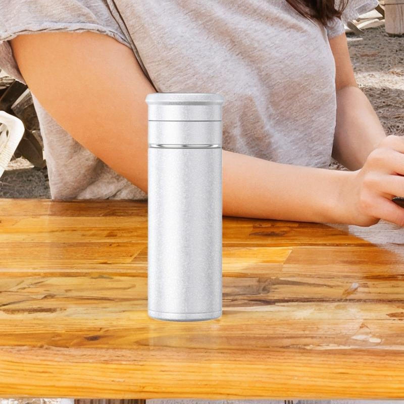 Botella Infusora de Té, Botella de Té de 500 Ml, Taza de Té de Acero Inoxidable Y, Vaso de Té con para La Oficina, Uso Diario Y Pesc, Grieta de Hielo Plateada, tal como se describe