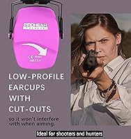 Vista 3 de PROHEAR 016 Orejeras de seguridad de protección auditiva para disparar, NRR 26dB reducción de ruido delgado protector auditivo pasivo