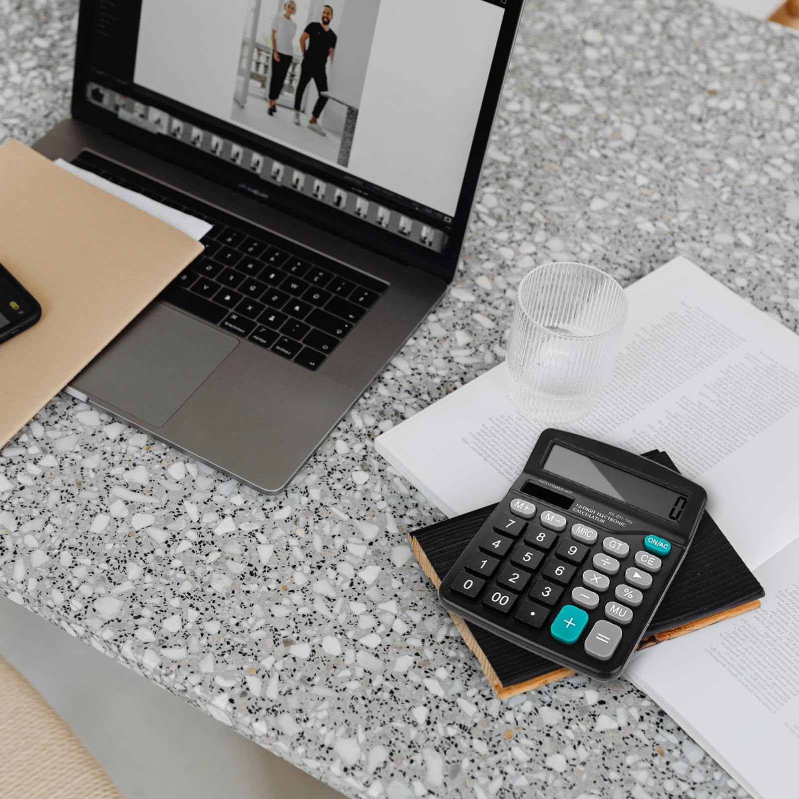 8 calculadoras de escritorio de 12 dígitos, calculadora de energía solar dual de mano, calculadoras básicas de oficina con pantalla LCD grande y botón sensible grande para oficina, escuela, hogar