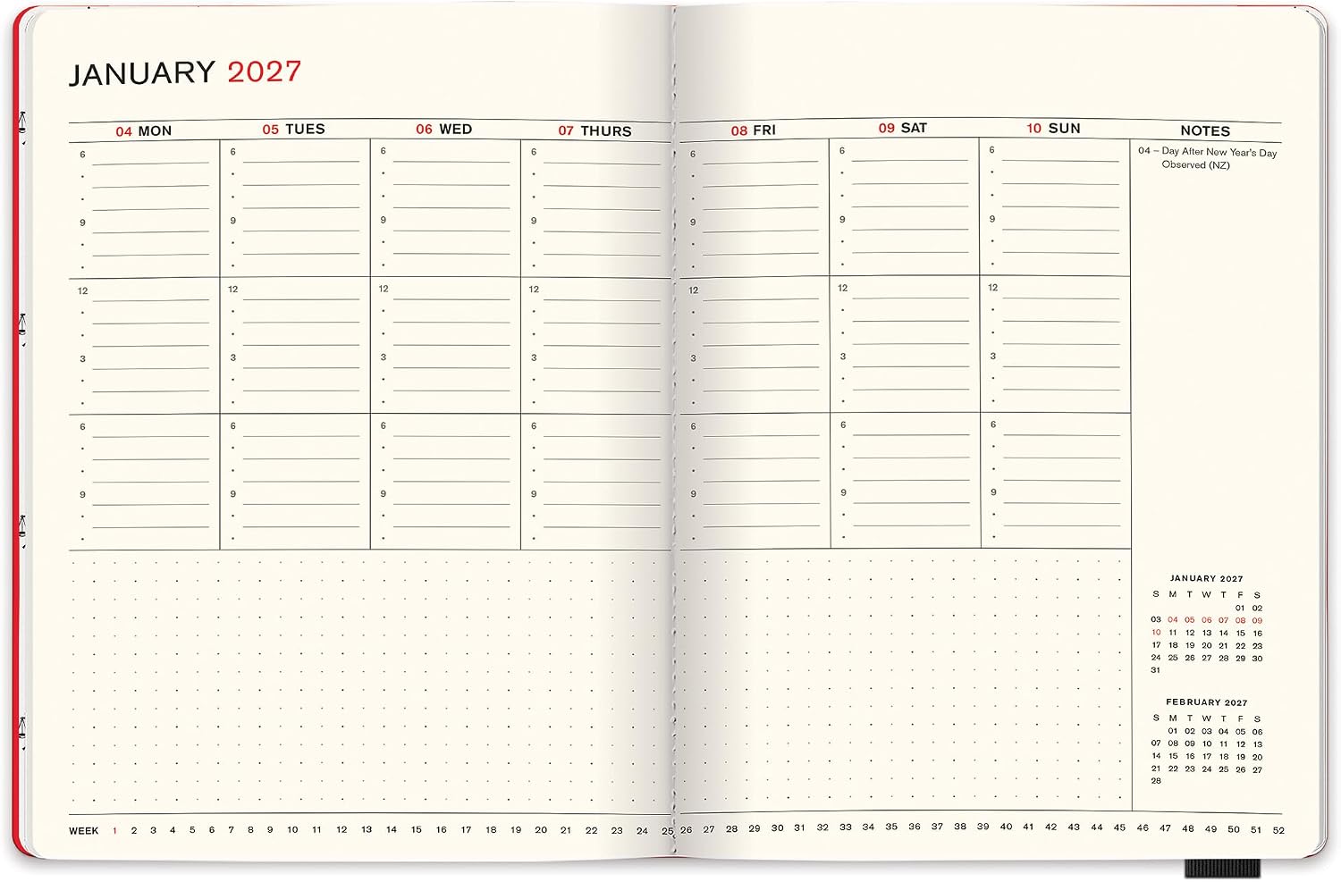 2027 Hunter Jotter Medium 17-Month Calendar Work Planner, Red Hunter image 3