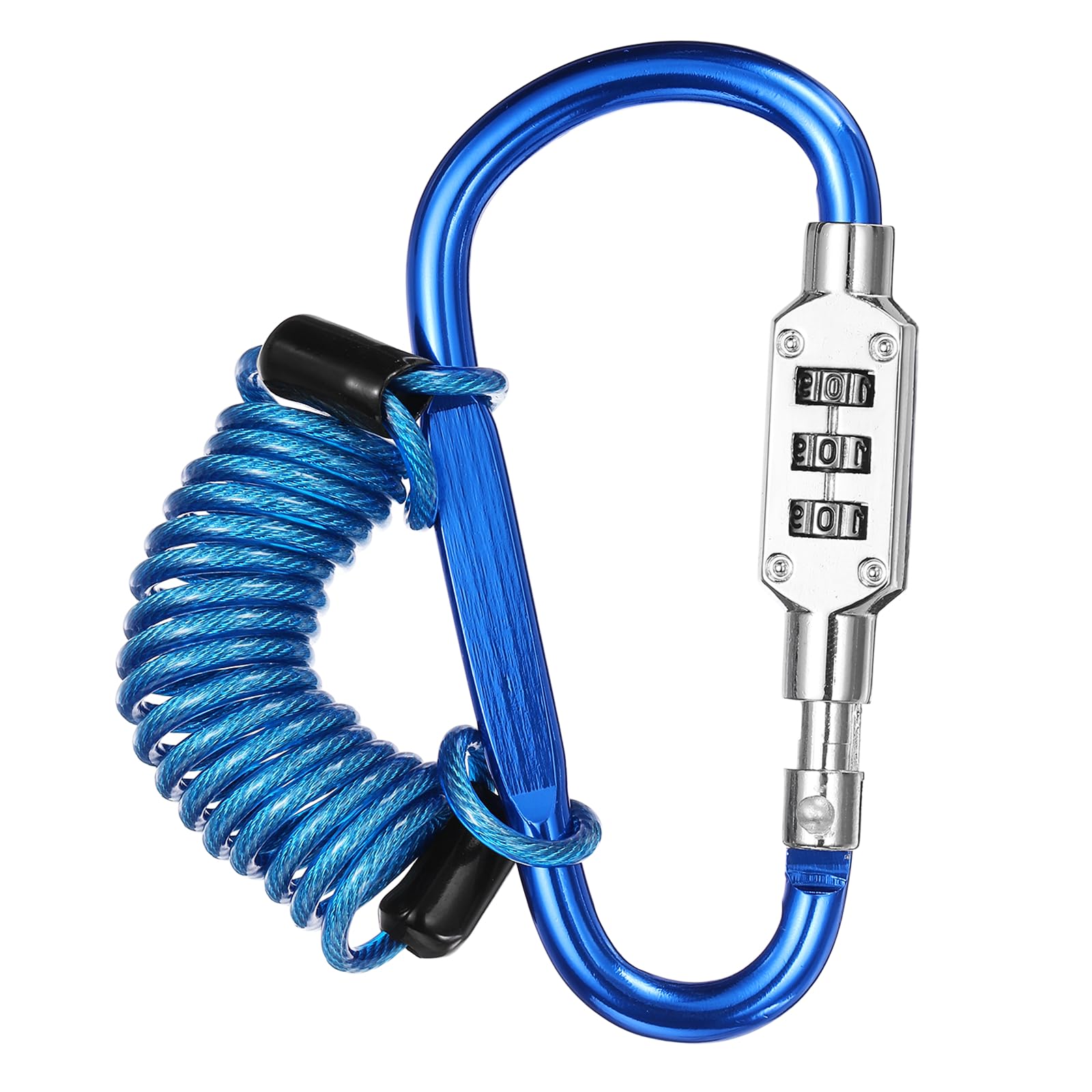 PATIKIL Security Steel Cable Lock, (3.3 Feet, Blue), Double Loop Safety Wire Rope with 3.8" D-Shaped 3-Digit Code Combination Lock, Suit for - Bicycles/Motorcycle/Suitcase/Luggage — image 1