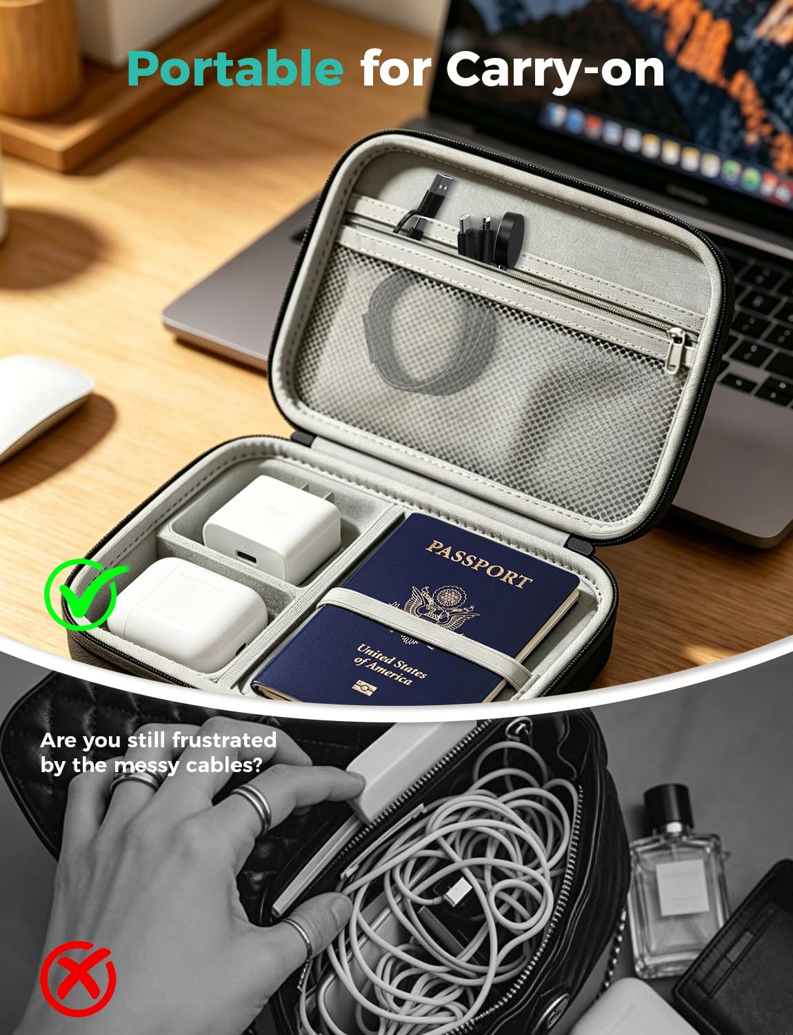 Confezione da 2 cavi USB C 3 in 2 per caricabatterie Apple Watch, caricabatterie per iPhone, cavo di ricarica multiplo, crociera, vacanze, campeggio, portatile, per iWatch serie 11-2/Ultra/SE e iPhone