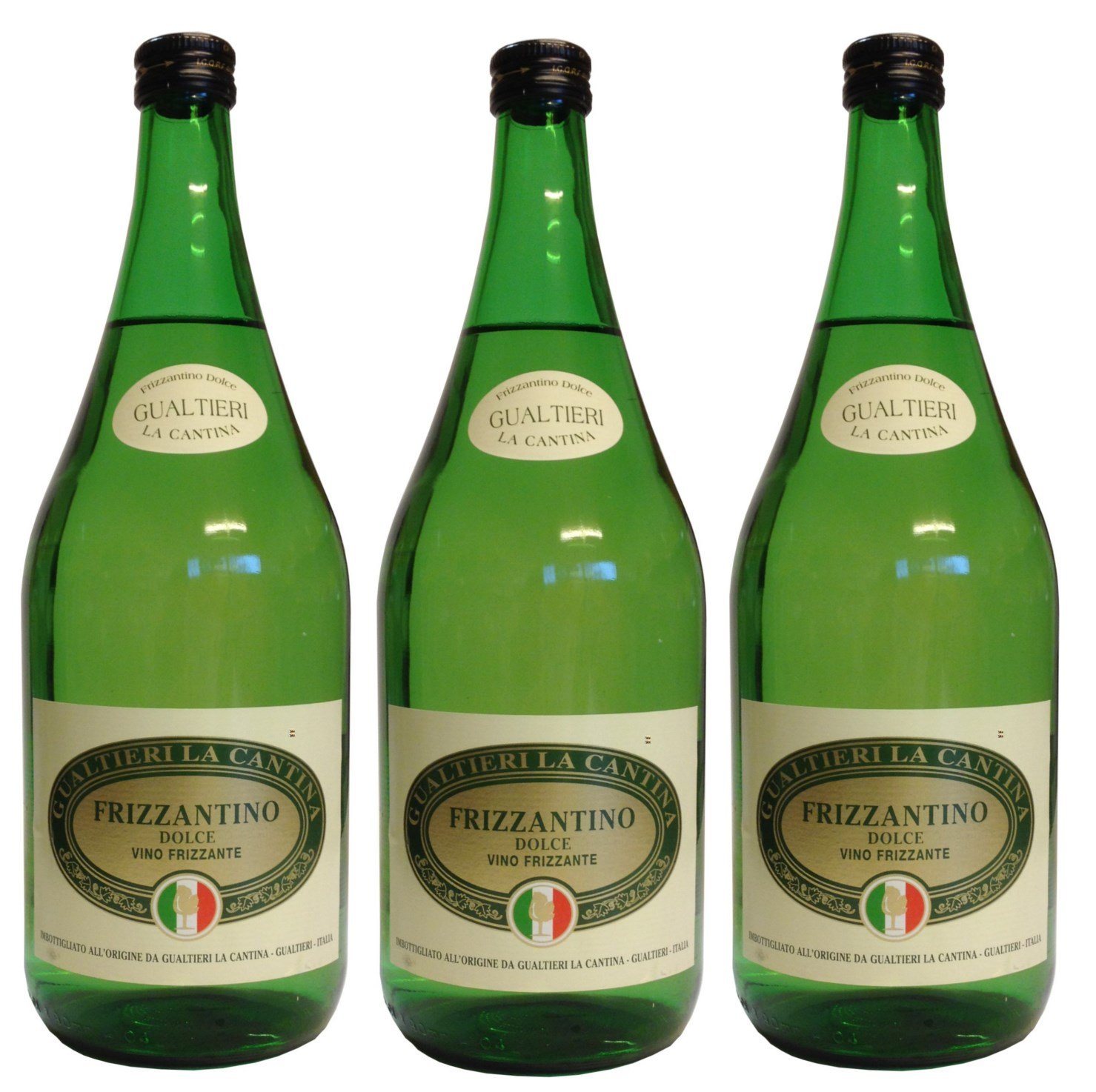 Frizzantino bianco dolce Gualtieri Dell`Emilia IGT 3 x 1,50 L - Vino Frizzante - Weißer Süßer Perlwein 7,5% Vol. aus Italien