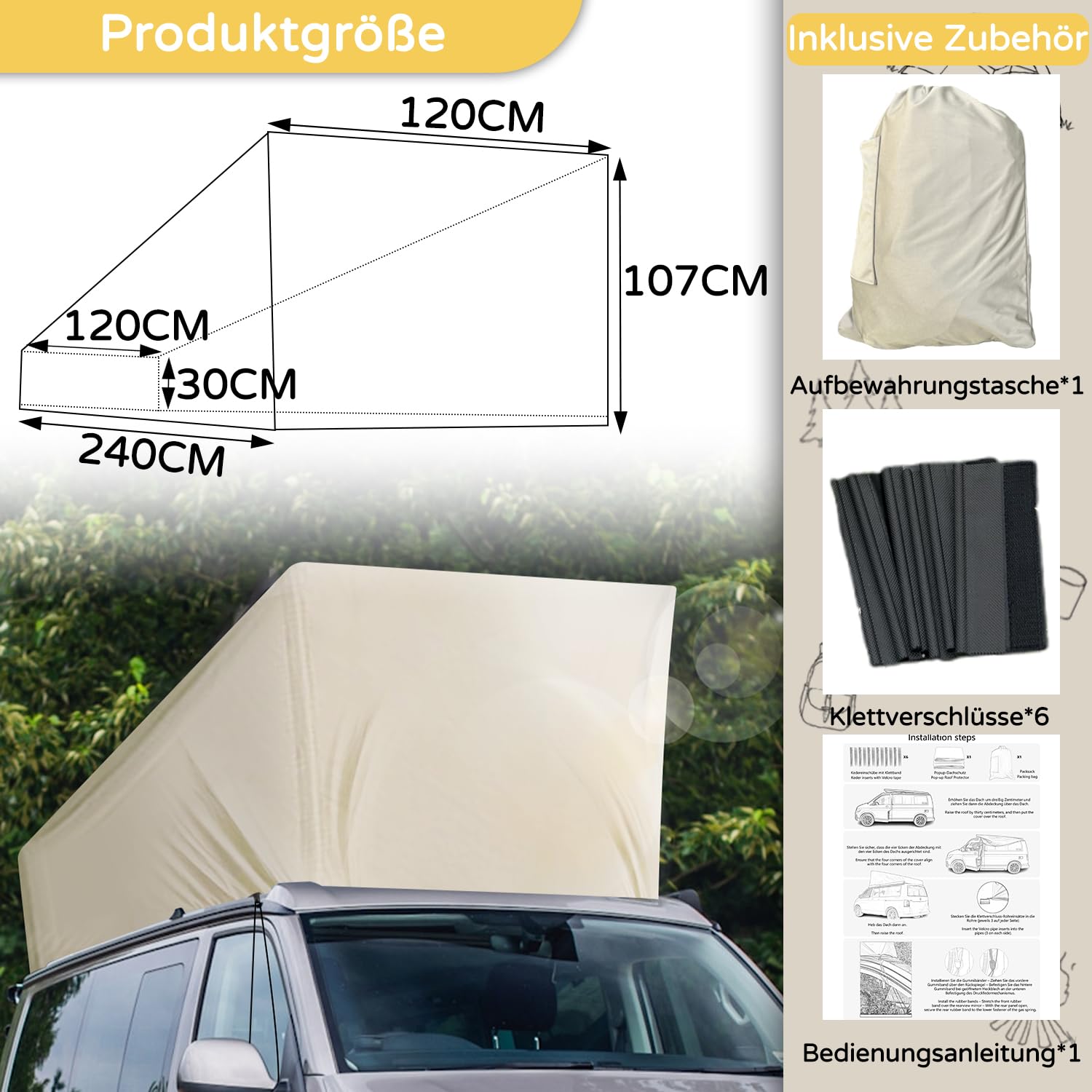 ISO-TOP MK VI voor de VW T6.1 / T6 California pop-up dak met grote opening aan de voorzijde - 100 701 068 | | Garage Van hoe I Shop Volkswagen Gent California