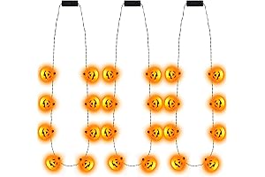 JOYIN 3-Piece Halloween Pumpkin Necklace Lights: Striking Brightness for Spooktastic Celebrations