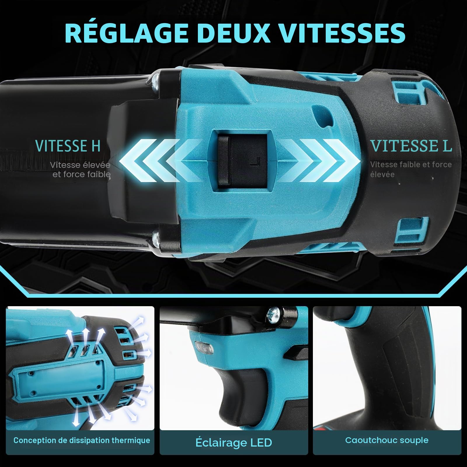 LIROPAU Pince à riveter sans fil compatible avec batterie Makita 18 V | pistolet à écrou électrique 2 en 1, avec embouts M6/M8 et gants pour rivets de 2,4 à 4,8 mm (sans batterie, sans chargeur)