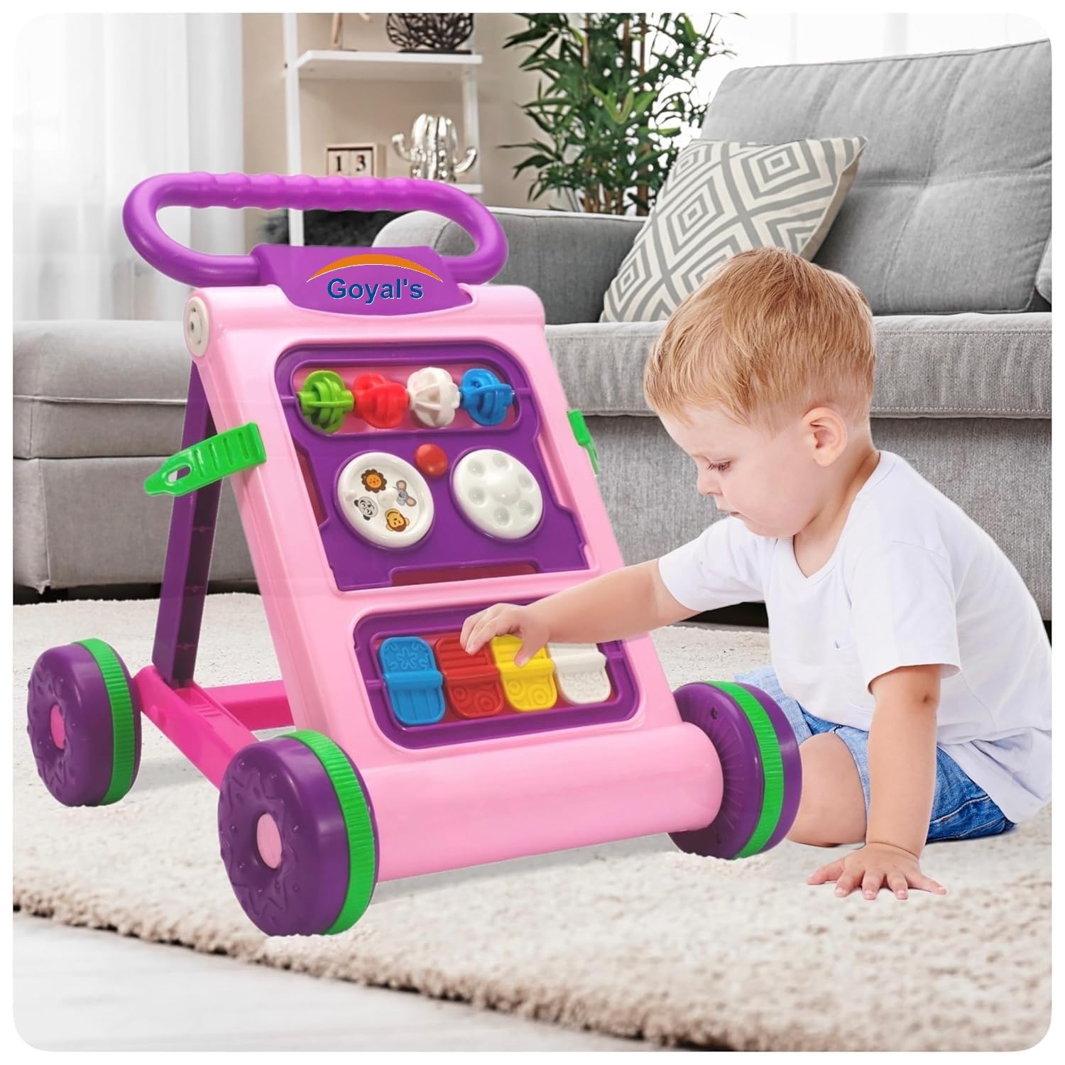 Goyal's Baby Activity Walker - Toddler Learning Toys Push Walker for 6 Months -15 Months (Pink) - Image 8 thumbnail
