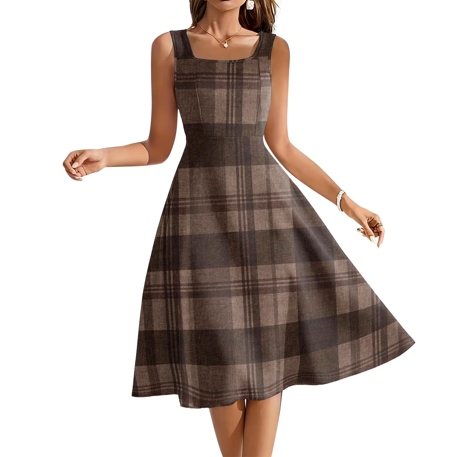 Robe femme à encolure carrée ajustée pour masquer les hanches - 7