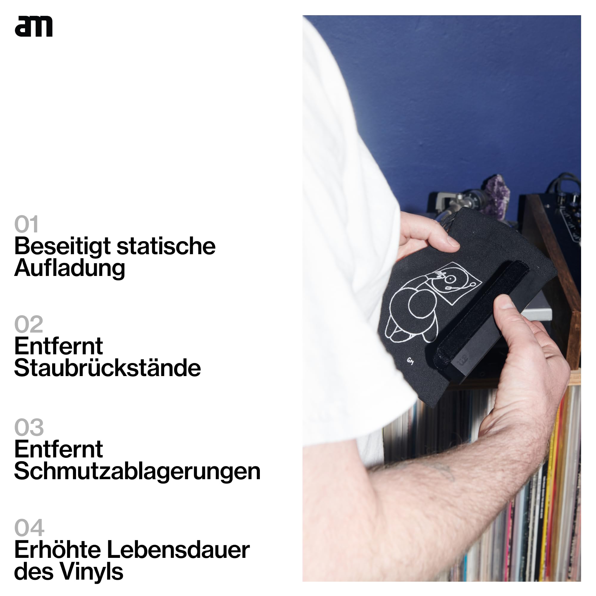 am Premium Vinyl Reinigungsset 4-in-1 – Record Cleaner 200 ml, Stylus Cleaner & Bürsten für Schallplattenpflege