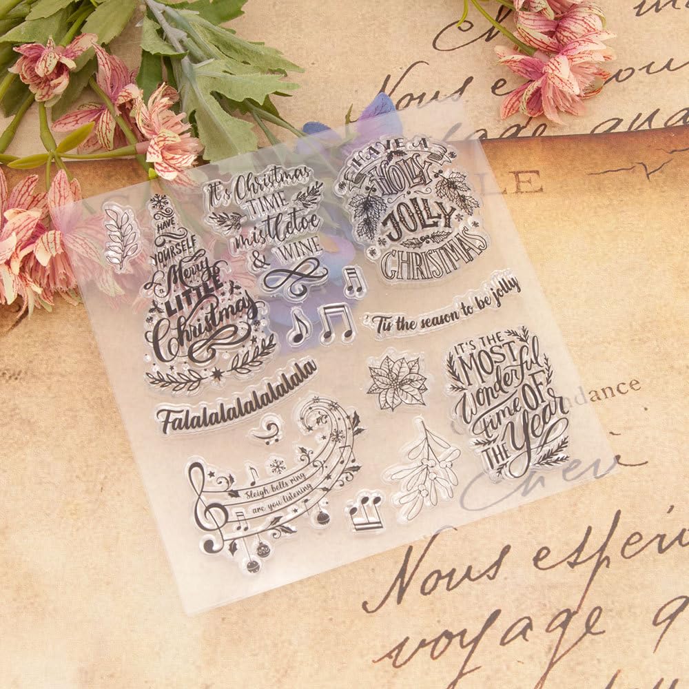 Tampons Transparents Avec Mots De Bénédiction « Merry Christmas