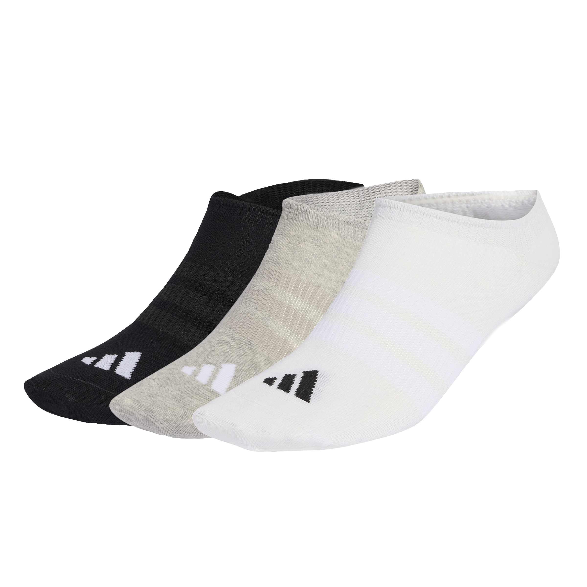 adidas Unisex Kids THIN&LIGHT SPORTSWEAR NO SHOW SOCKS 3 PAIR PACK KXXL