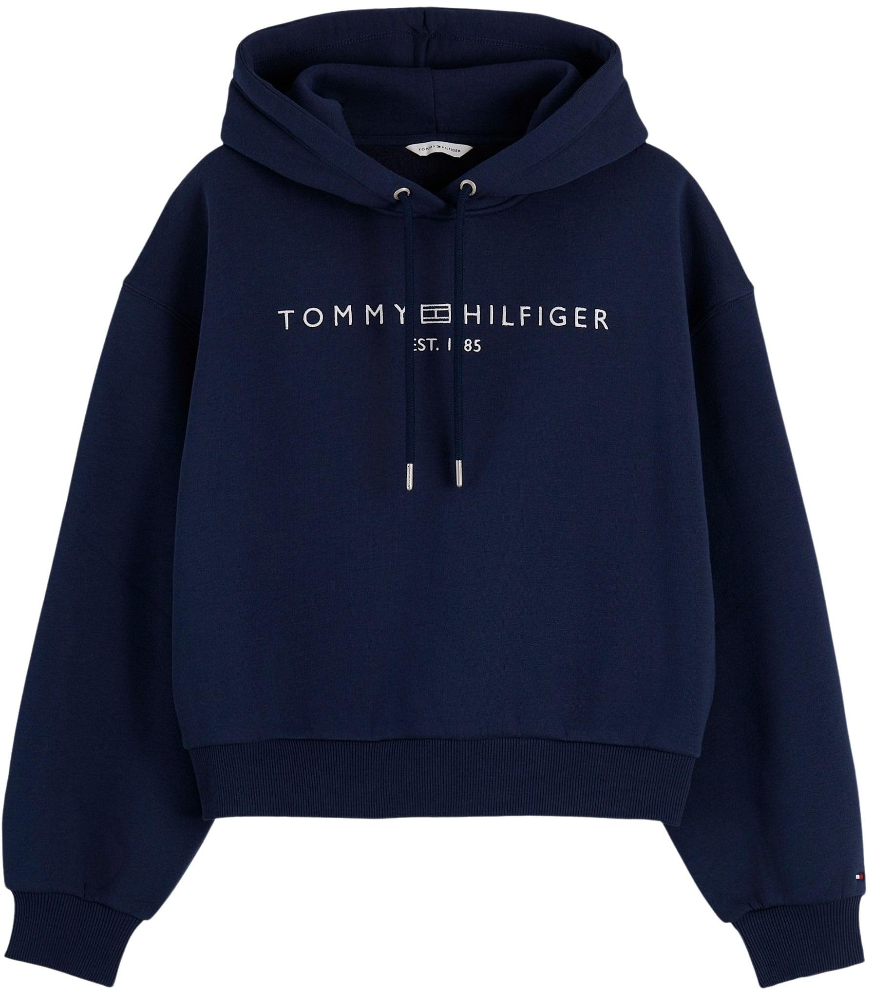 Tommy Hilfiger Corp Logo Mdrn Hoodie Ww0ww47832 Felpa con Cappuccio Donna (Pacco da 1)