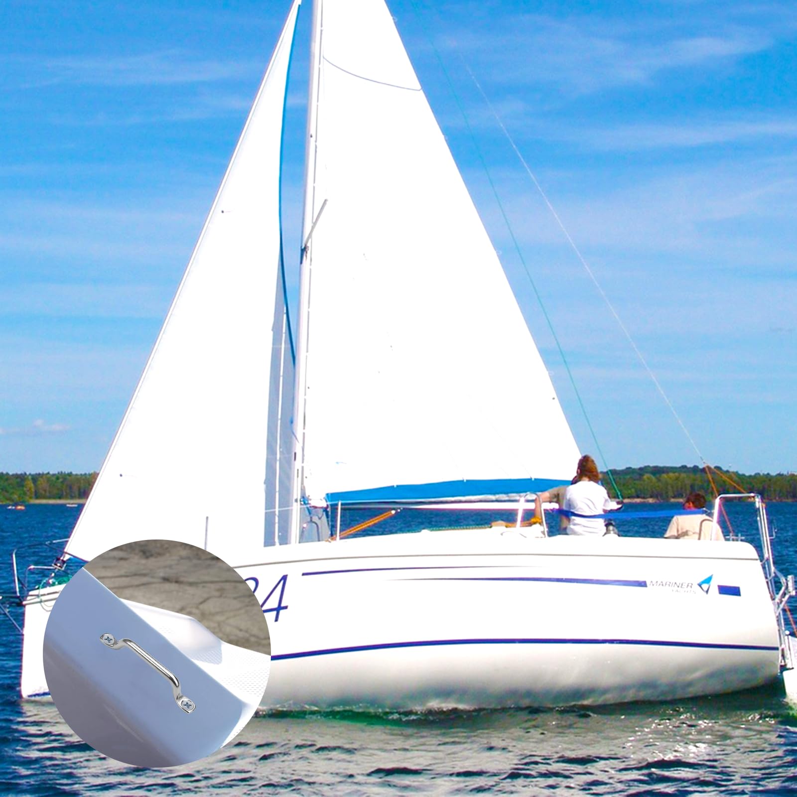10 Stück Boot Top Pad Eye, Kajak Riemenkrampen Befestigungshaken, Augplatte Edelstahl, Deck Loop Tie Down zum Halten, Marine Hardware Decksplatte Augplatten für Kajak, Kanu Takelagebefestigung