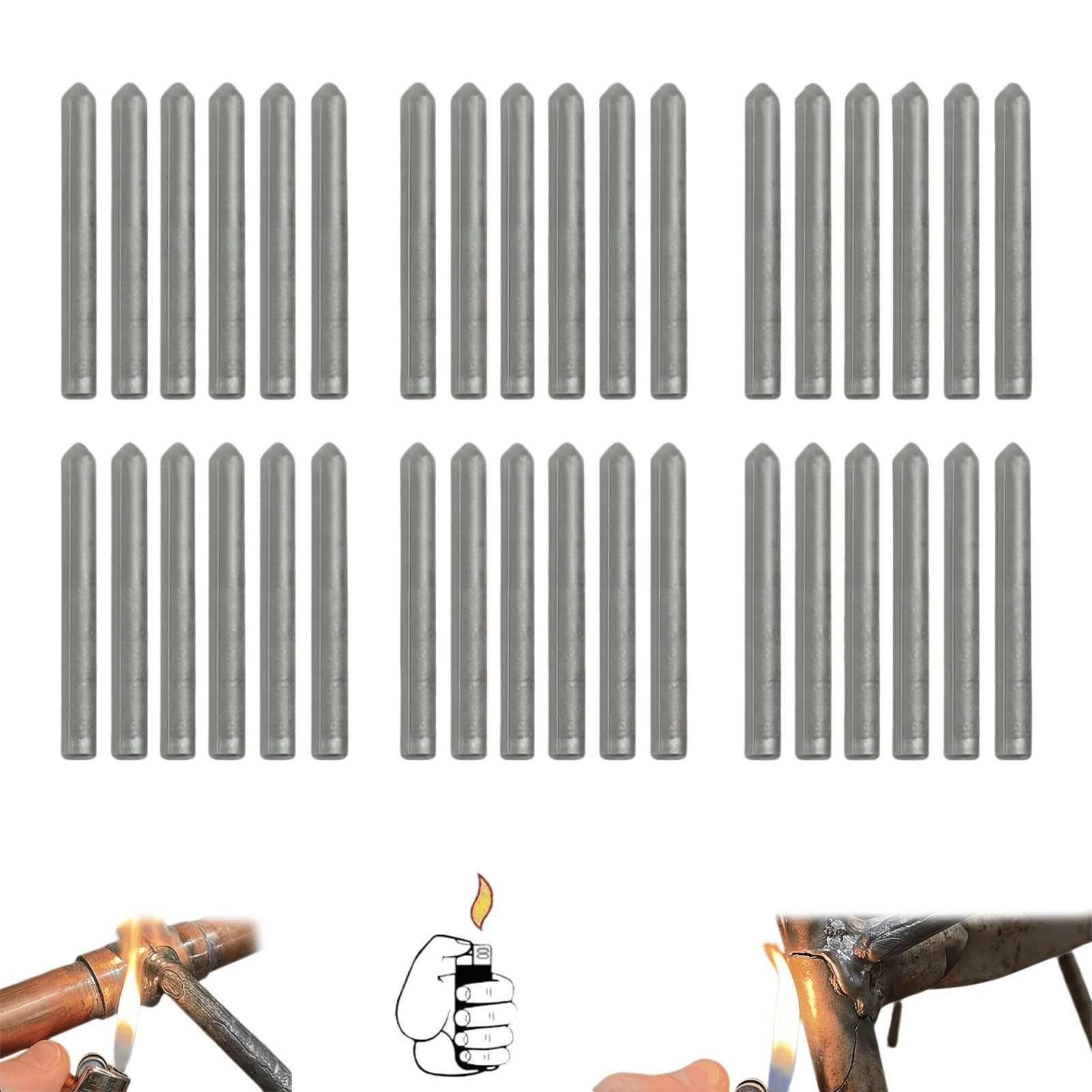 Low Temperature Universal Welding Rod, Low Temperature Welding Rods, 327°C Melting Point Welding Rods, Lighter-Melt Speed Pro-Grade Repair Made Easy, for Aluminum, Copper, Steel, Cast Iron(36pcs)