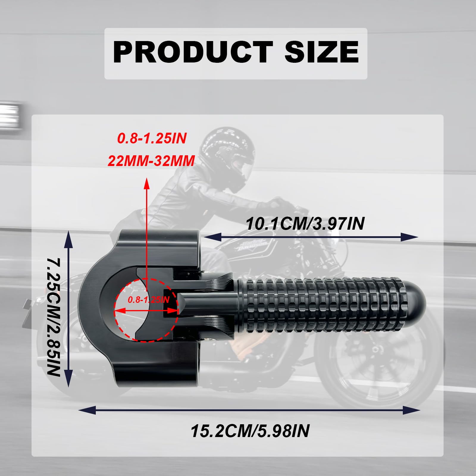 Universal Motorrad Highway Pegs Fußrasten Sturzstange Fußstütze Beifahrerpedal CNC Aluminium Kompatibel mit Dyna Grom Ninja 400 CRF300L TW200 Iron 883, faltbare Fußrasten 22 mm - 32 mm 7/8-1,25 Zoll
