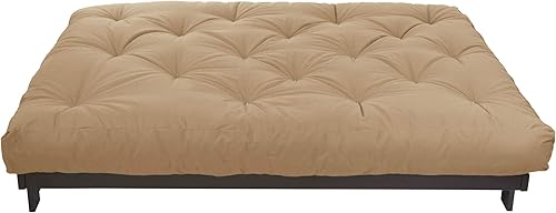 Miniatura 124 de Poly Solid - Colchón de futón completo, 8 pulgadas, color azul polvoriento Negro -,Azul,rosado (Blush Pink),Borgoña,Burnt orange,2-Burnt