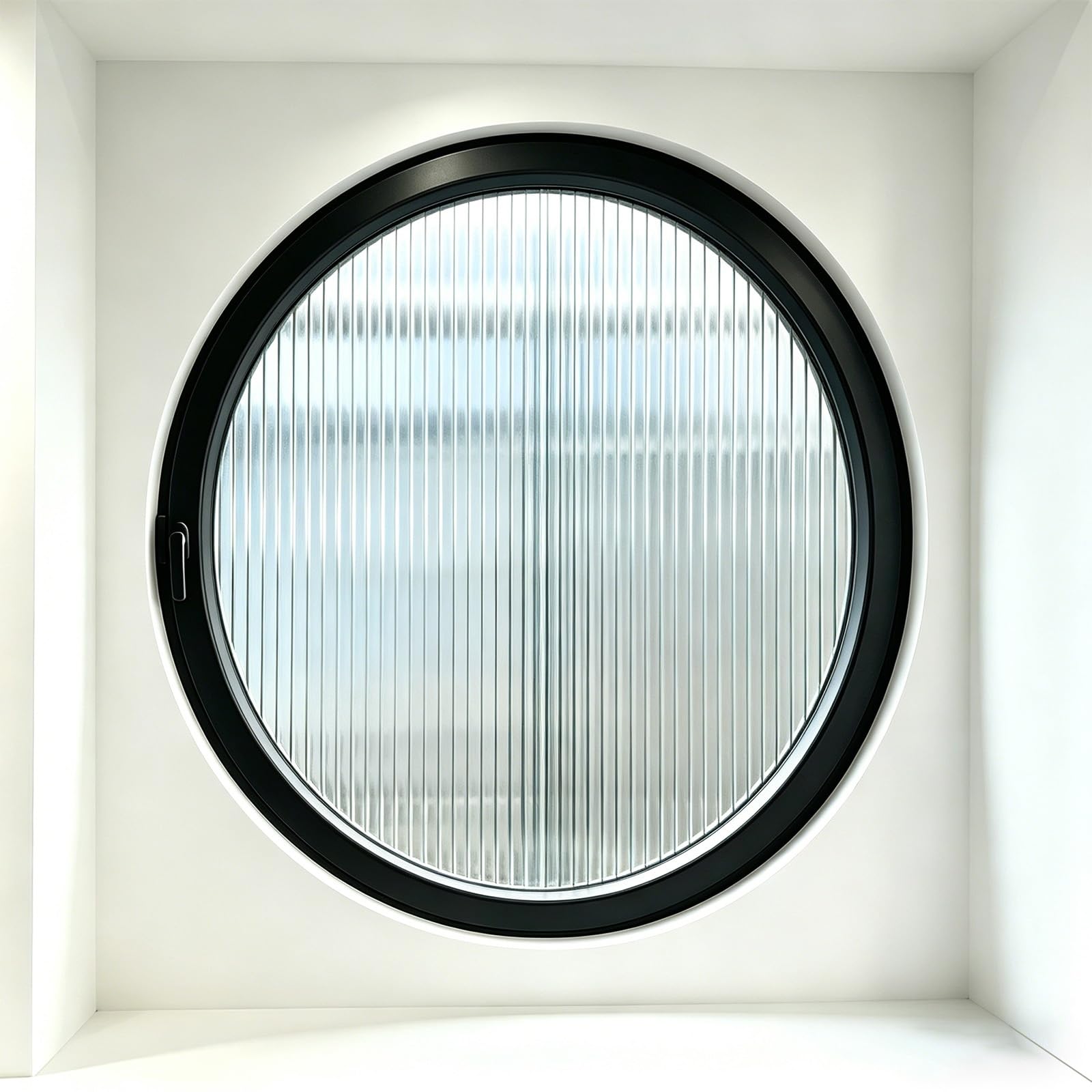 Ventana redonda giratoria de 360 grados de aleación de aluminio con vidrio templado de 90cm