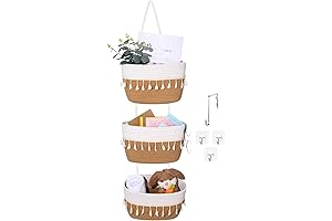 Over The Door Hanging Basket - Boho Woven Wall Hanging Basket