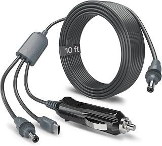 Starlink Mini Cable 10FT/3M - Double Waterproof Silicone Ring 20AWG Starlink Mini Car Adapter to DC Power Cord, Ideal Starlink Power Cord Outdoor Accessory