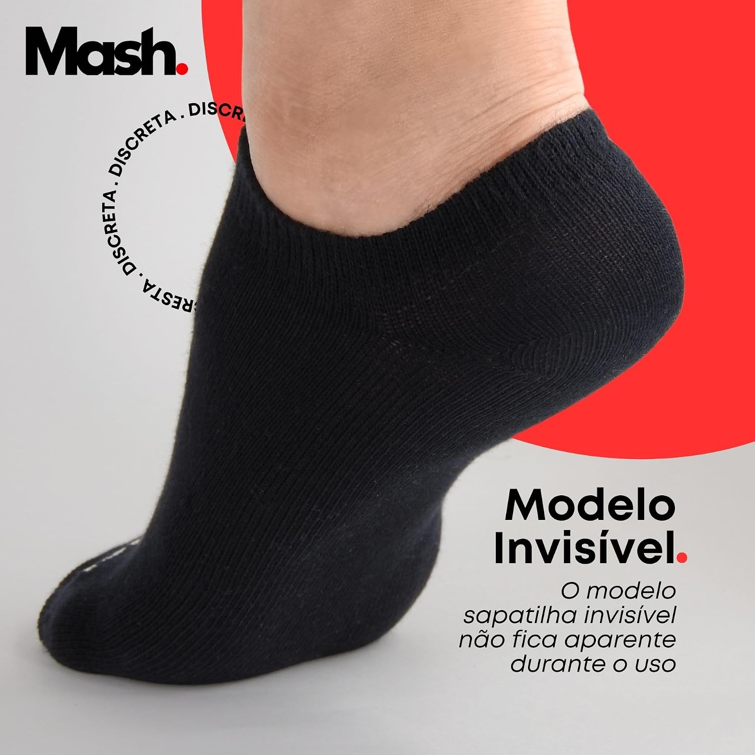 Kit 10 Pares Meias Soquete Sapatilha Invisível Cano Baixo Algodão Mash Unissex