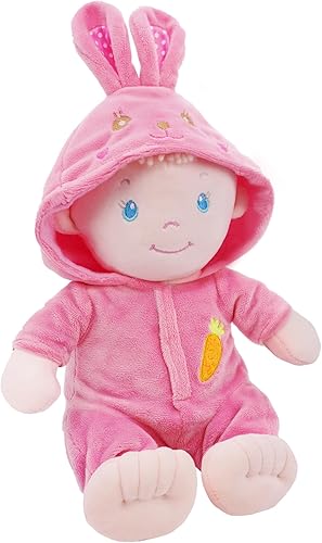 Miniatura 1 de June Garden Sweet Dolly Peachpaws de 12 pulgadas - Muñeca de bebé ultrasuave rellena para nacer y más, traje de conejito