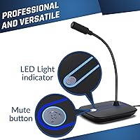 Vista 7 de KLIM C4 Micrófono de computadora con botón de silencio - Micrófono USB para computadora y consola - Micrófono de escritorio profesional con audio