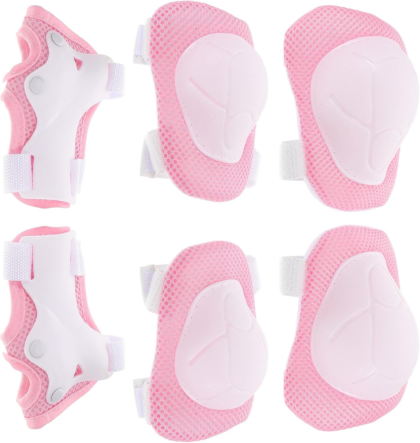 POPETPOP Protective Gear Set and Double-Layer Fixed Strap with Knee Pads Elbow Pads and Wrist Guards Featuring Full Protection Sponge Material for Skateboarding Roller Skating Cycling