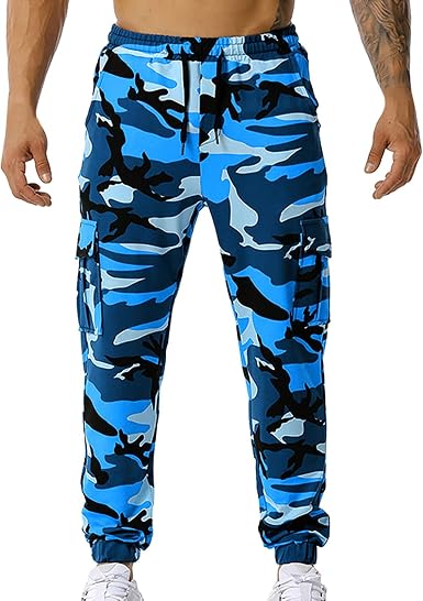Pantalones de chándal para hombre, diseño de camuflaje, cintura media,  ajuste regular, elásticos, para el tiempo libre, cómodos, con cordón, para  exteriores, camuflaje militar: Amazon.es: Ropa