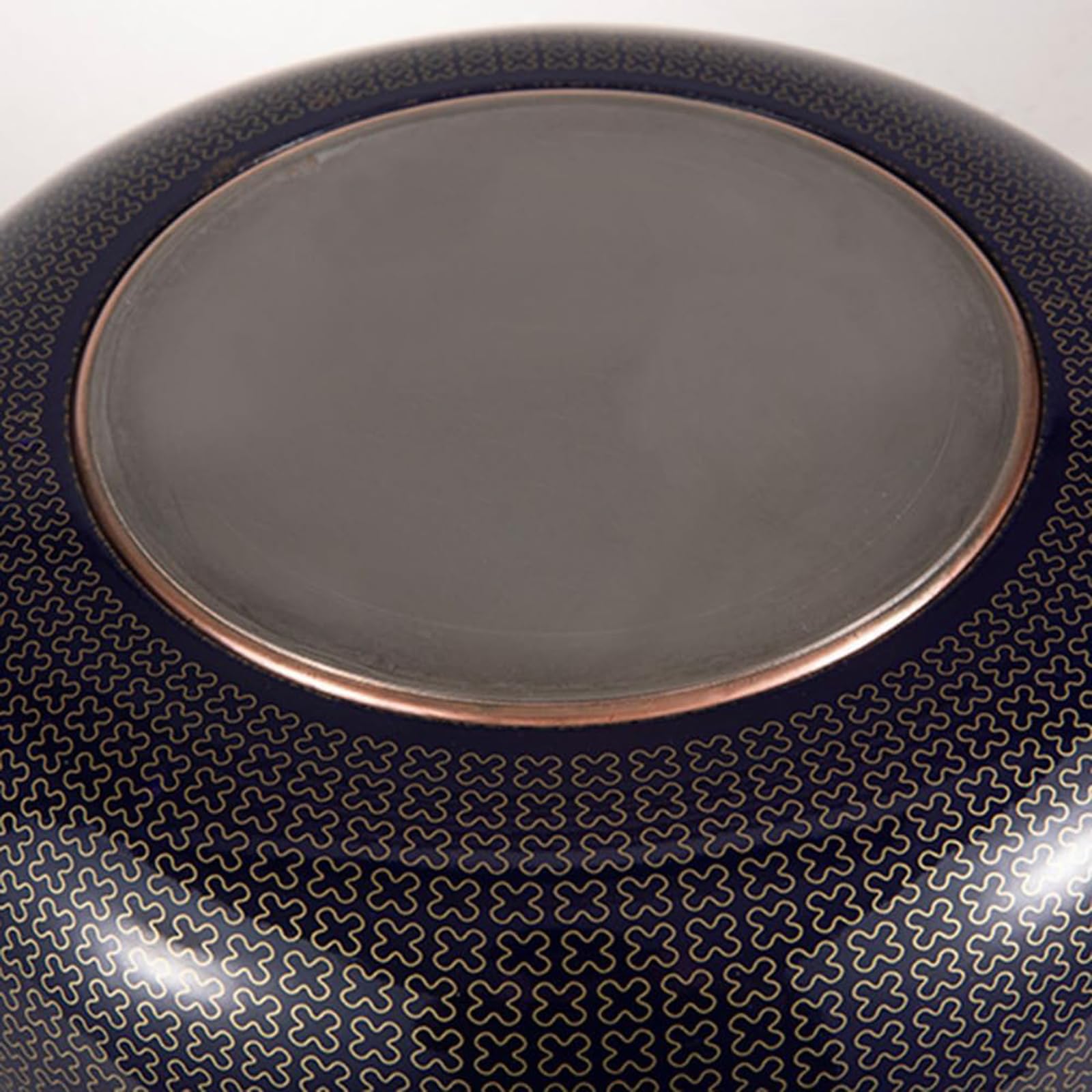 Pentola Smaltata da 4–6 L con Coperchio E Rivestimento Antiaderente – Adatta per Shabu-shabu (Stile cloisonné), Dotata di Manici; per 4–10 Persone, Blue 32cm/12.6inch