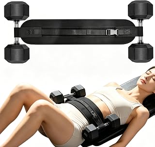 Hip Thrust Belt for Dumbbells & Weights, Non-slip Booty Belt with Padding for Enhanced Comfort, Secure Locking, Adjustable Length for Squats, Glute Bridges, And Home Gym Workouts