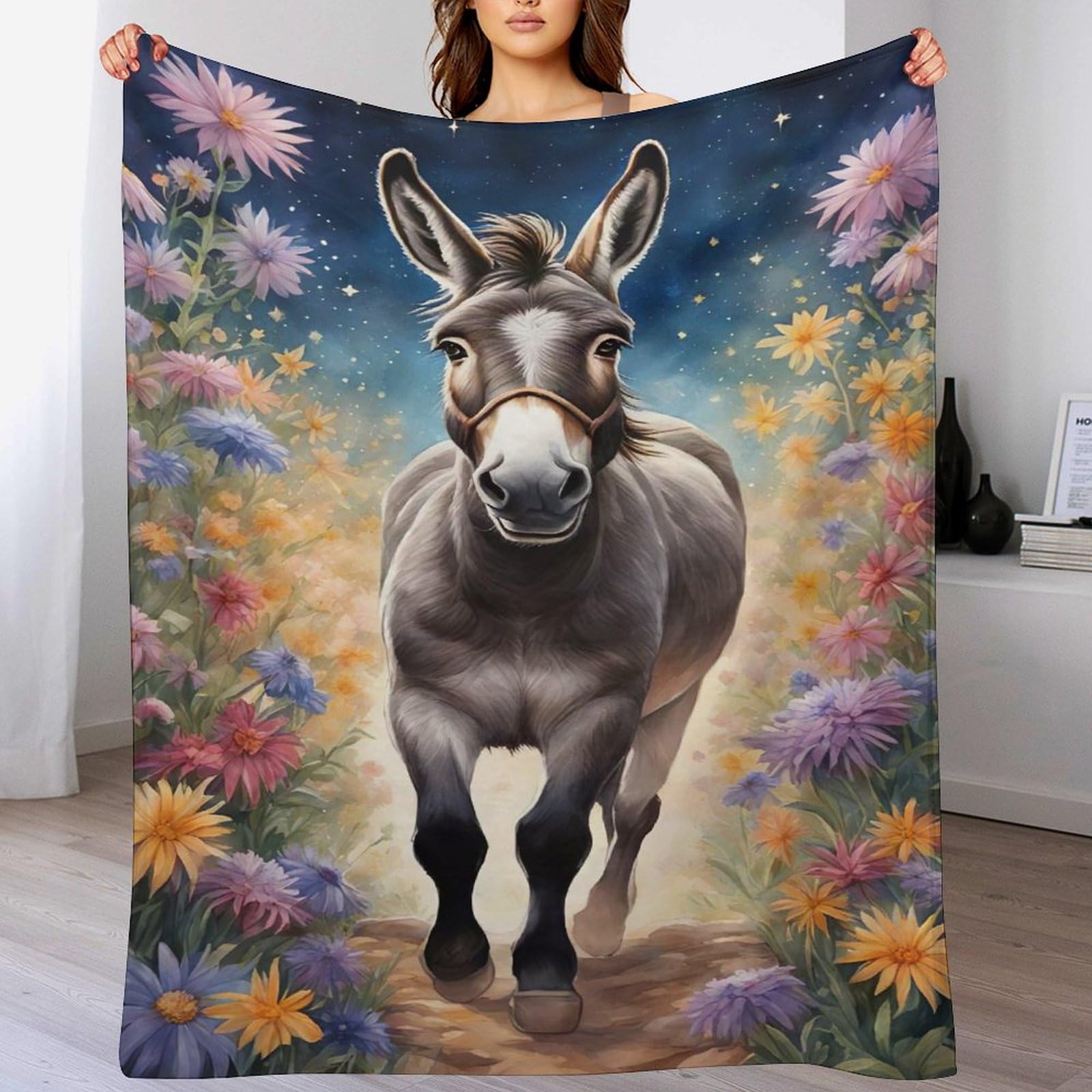 Manta de burro para sofá ideal para noches frías de invierno en casa