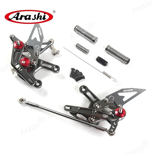 Miniatura 89 de Arashi reposapiés para motocicleta, accesorios ajustables, juego de reposapiés traseros Negro