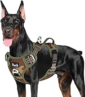 Vista 23 de SlowTon Arnés para perro sin tirones, arnés resistente sin estrangulamiento para mascotas, con 2 clips para la correa y mango vertical de fácil