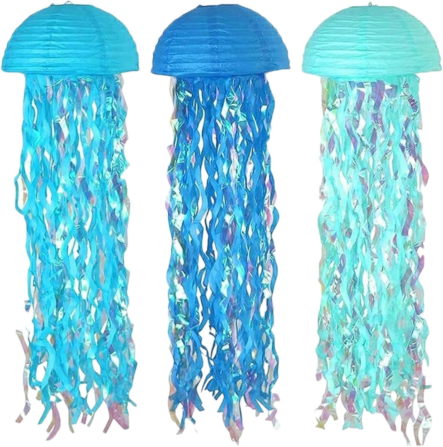 Paper Lantern Decor, Jellyfish Paper Lanterns, Under The Sea Jellyfish Lanterns, 6 Pieces Reusable Birthday Garlands Scene Props for Housewarming Stage Baby Shower Dining Room