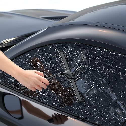 Miniatura 7 de Escobilla de ducha para puertas de cristal, escobilla de baño de acero inoxidable de 10 pulgadas, espejo para ventanas de automóvil con soporte de