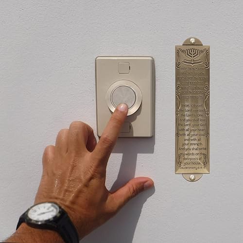 Miniatura 8 de VOSAREA Mezuzá de bendición de metal, 5 juegos de mezuzá de bendición de metal con pergamino judío Mitzvah puerta Mezuzah caja de mezuzá de metal,