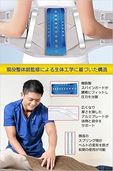 Amazon | 【腰専科】 腰サポーター 姿勢 調整 コルセット背中 二