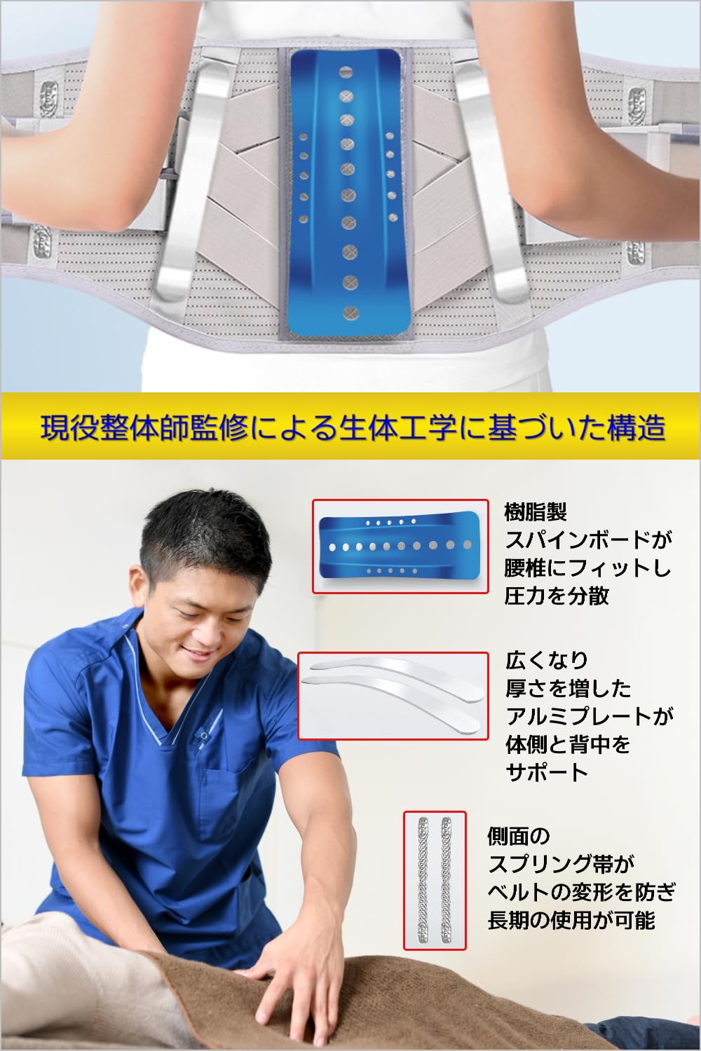 Amazon | 【腰専科】 腰サポーター 姿勢 調整 コルセット背中 二重構造