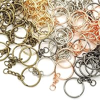 Vista 6 de 100 llaveros divididos, llavero de metal dividido con anillo de salto abierto y soporte plano para llaves de manualidades