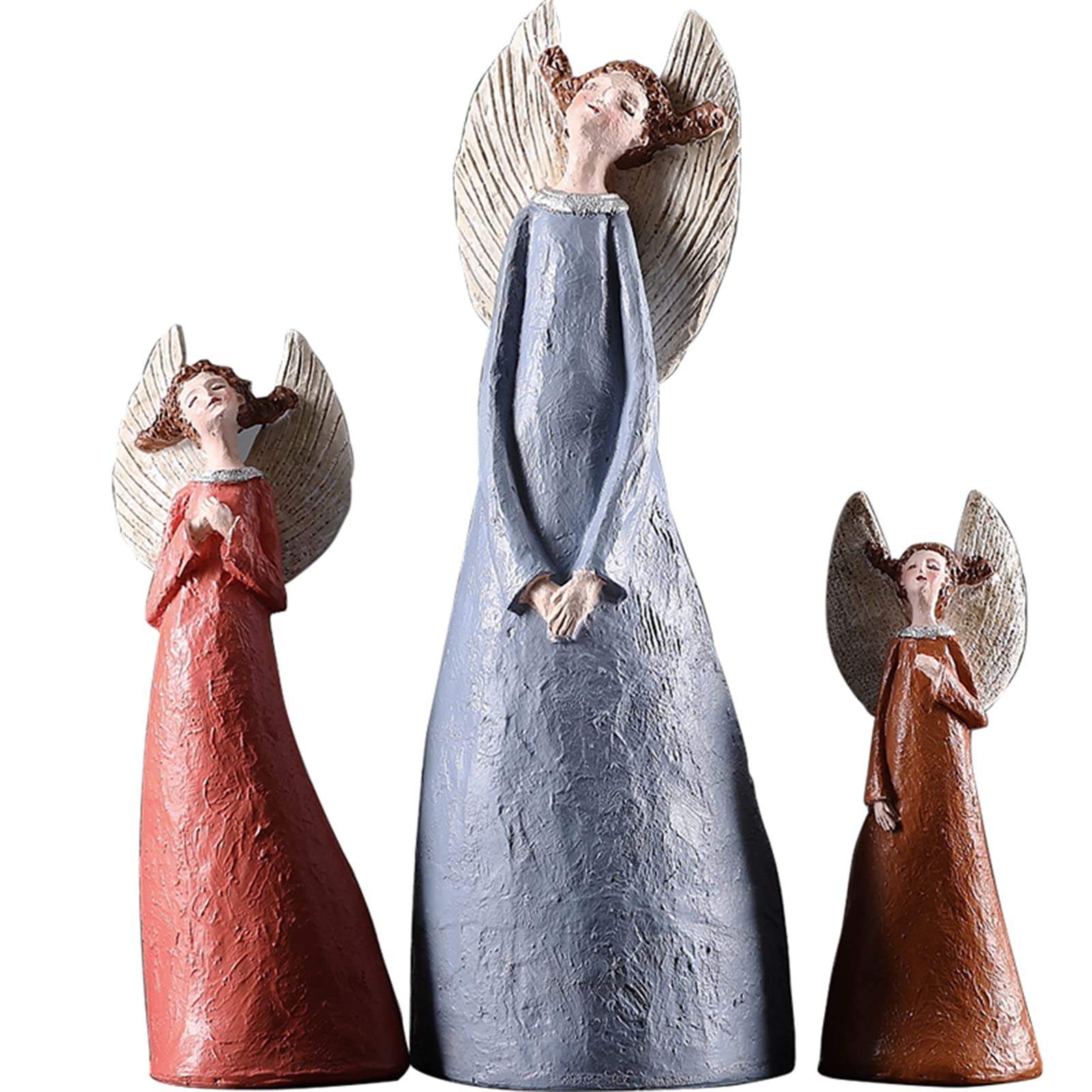 Engel Modell Dekoration, Engel Mädchen Statue Harz bemalt Handwerk Home Desktop Show Dekoration 3 STÜCKE Geschenk