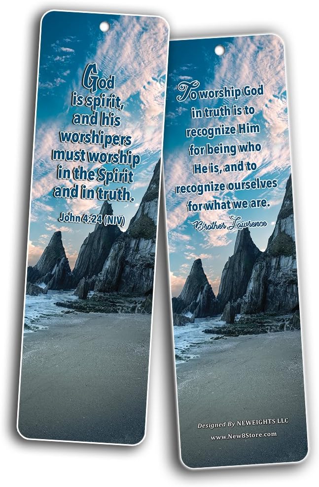 NewEights Worship Bible Verses Bookmarks (60-Pack) – Daily Motivational Card Set – Collection Set Book – Ideal Giveaway for Church Members