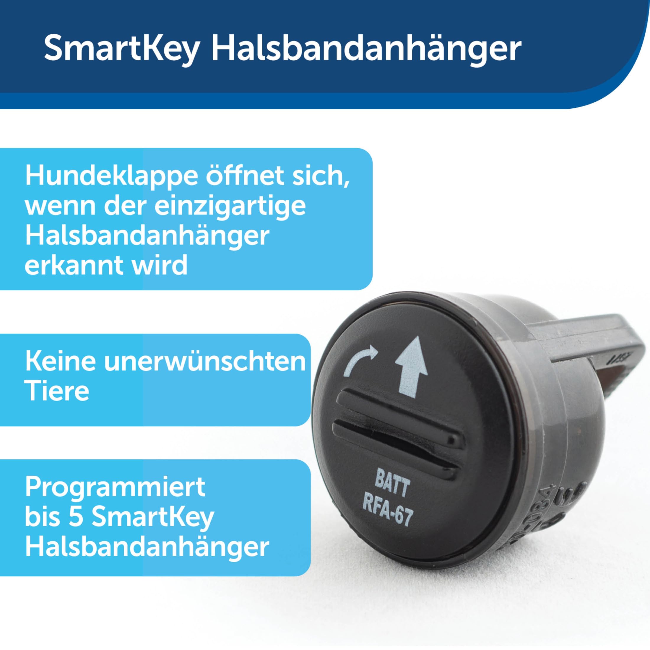PetSafe SmartDoor Elektronische Haustiertür - Halsband-Schlüsselzugang, Programmierbare Modi, Energieeffizient - Bis zu 5 Haustiere - Groß