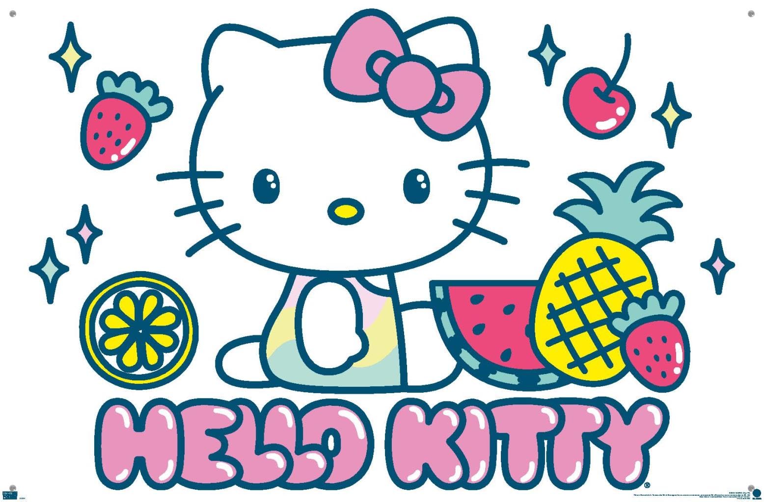 Amazon.com: Hello Kitty: 20 Kawaii Vacation - Fruit Wall Poster